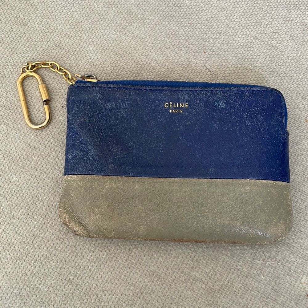 Celine coin and card purse with keychain